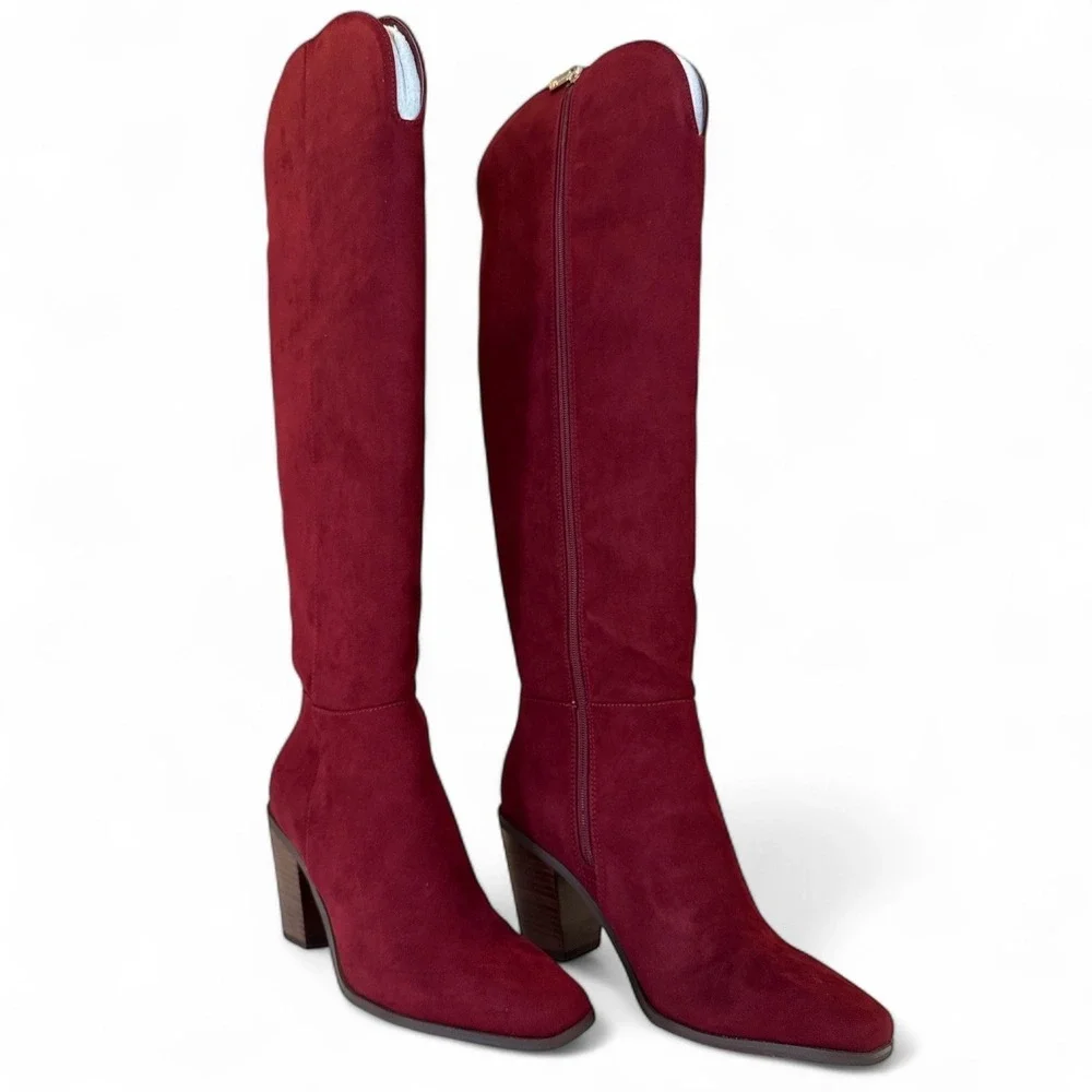 Jessica‎ Simpson Ravyn Over The Knee Boots 12M Malbec Microsuede Heeled